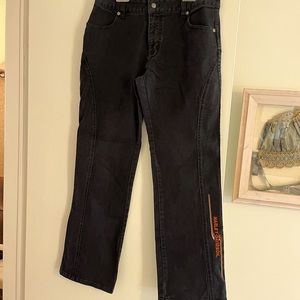 HD Harley Davidson women’s black Racing jeans, size 8